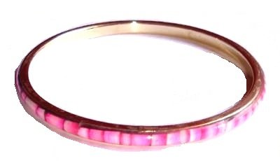 Brass Pink Thin Bangle