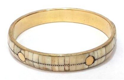 Stylish Brass Bangle in Cream