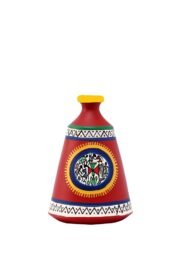 Bright Hand Painted Warli Earthen Vase 5″