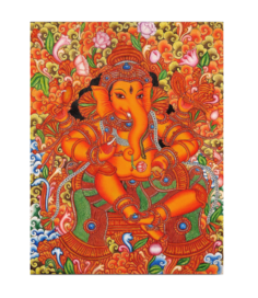 Majestic Ganesha Kerala Mural Painting On Canvas