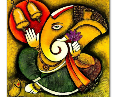 Contemporary Ganesha Painting On Canvas