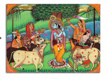 Rajasthani Krishna Painting On Canvas