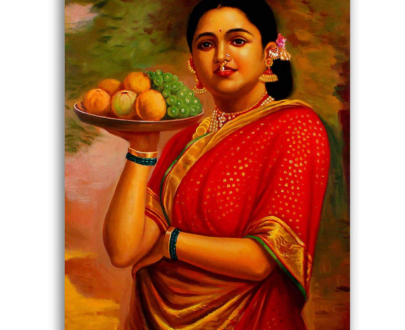 Raja Ravi Varma’s Champ Maharastrian Lady Paintings On Canvas