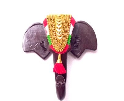 Traditional Elephant Head With Nettipattam Wall Hanging