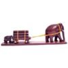 Rosewood ‘Elephant And Calf’ Cart Sculpture