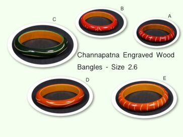 Channapatna engraved wood bangles size 2.6