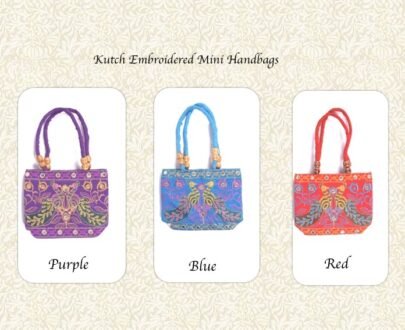 Kutch Embroidered Mini Handbags With Peacock Design