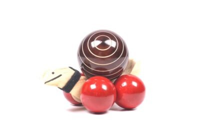 Channapatna Snail Toy in Brown and Orange