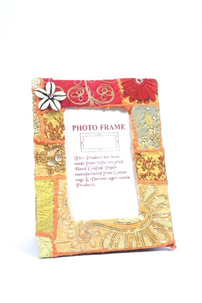 Recycled Fabric Photo Frame in Yellow