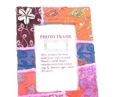 Recycled Fabric Photo Frame in Multicolor