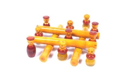 Handmade Etikoppaka Wooden Tic Tac Toe in Yellow