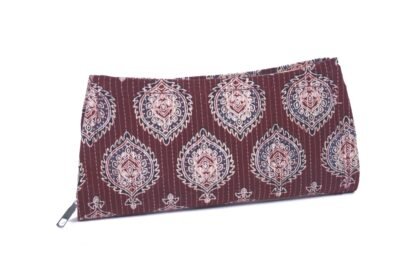 Ajrak Block Print Clutch in Maroon