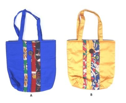Designer Kalamkari Patch Silk Bag