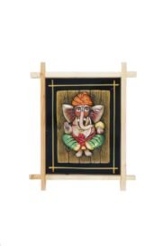 Terracotta Wood Frame - Ganesha