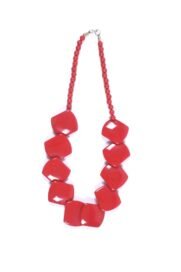 Trendy Resin Necklace in Red