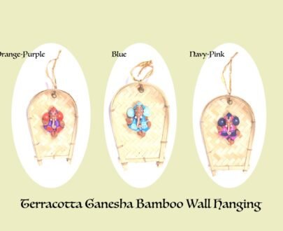 Cute Terracotta Ganesha Bamboo Wall Hangings